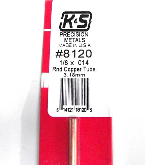 K&S METAL #8120 1:8' OD COPPER TUBE 1PC