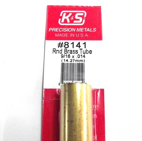 K&S METAL #8141 9/16' OD BRASS TUBE 1PC
