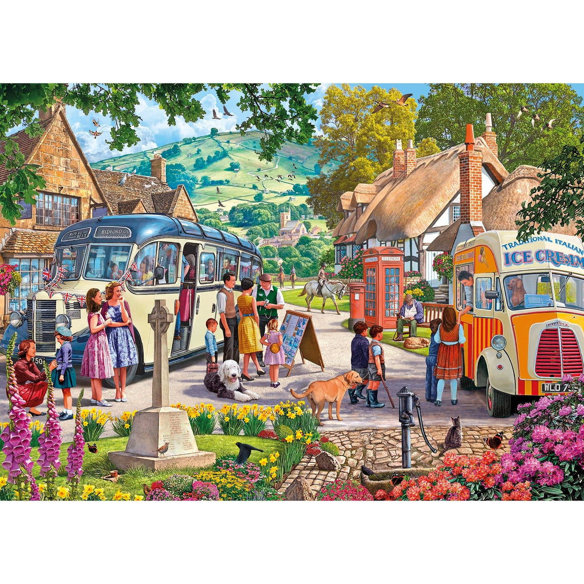 Gibsons - Boarding The Bus - Jigsaw Puzzle 1000 Pieces