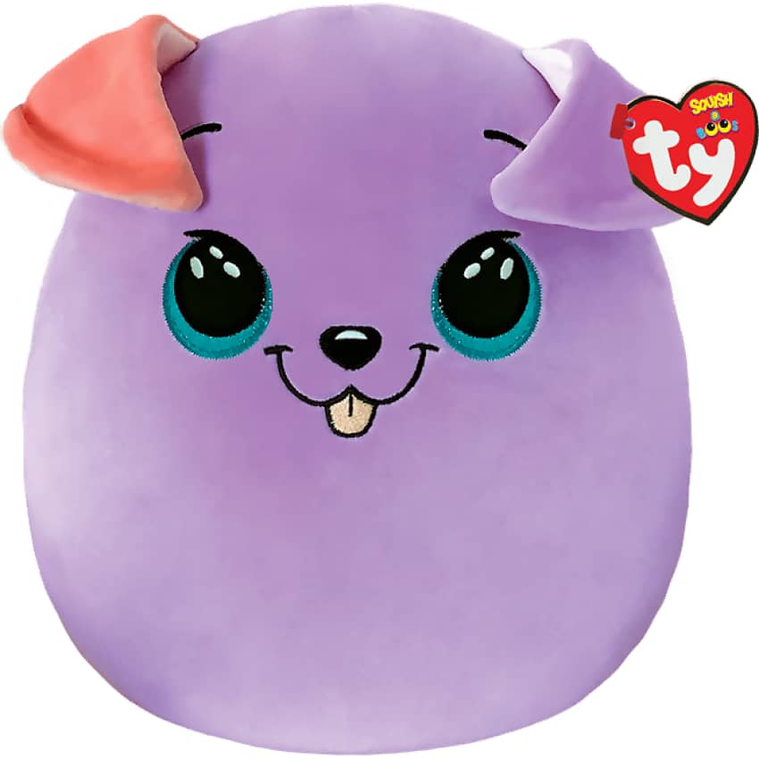 Ty - Squish-a-boos - Bitsy Purple Dog Squishy Beanies 25cm