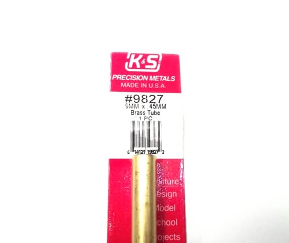 K&S METAL #9827 BRASS ROUND TUBE 9X300MM