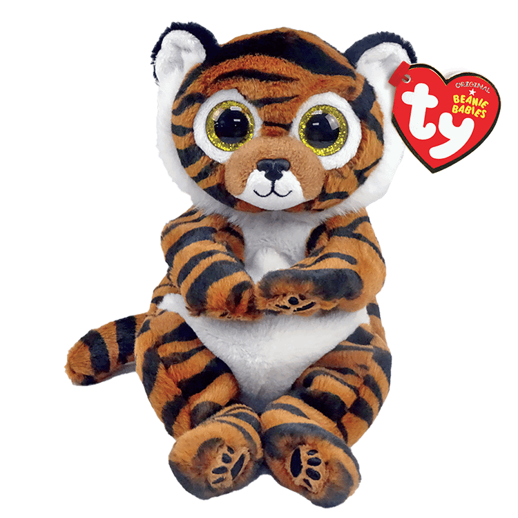 Ty - Beanie Bellies - Clawdia Black Striped Brown Tiger Small 20cm