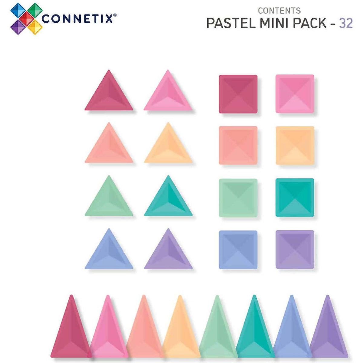 Connetix - Magnetic Tiles Pastel Mini Pack 32pc