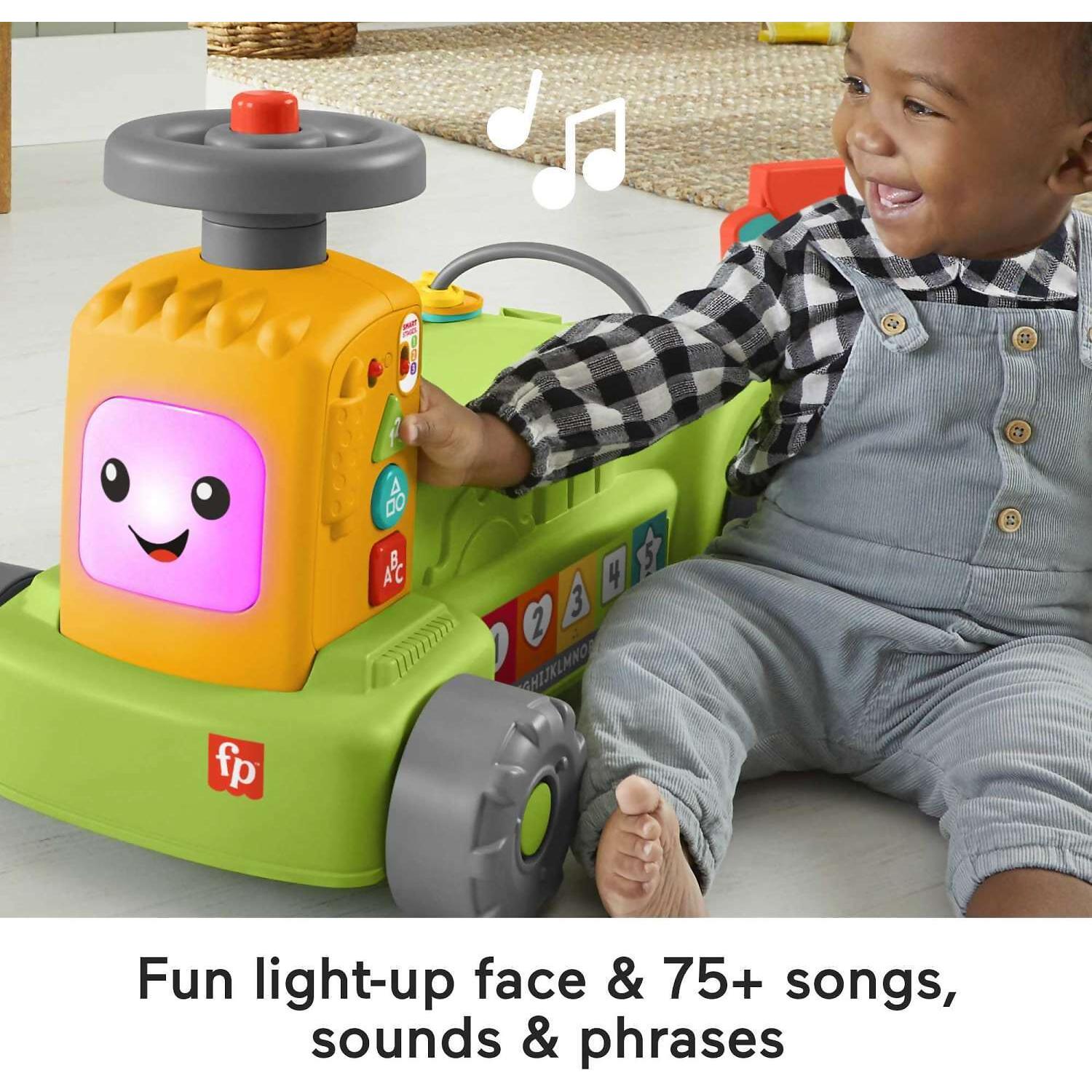 Fisher-Price - Laugh & Learn 4-in-1 Farm To Market Tractor Ride-on Learning Toy For Baby & Toddlers - Mattel