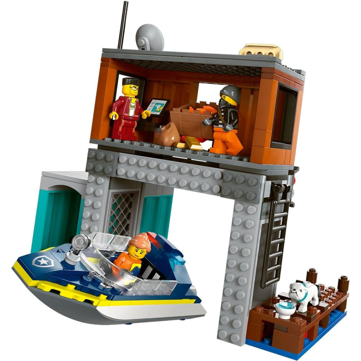 LEGO® 60417 Police Speedboat and Crooks Hideout - City