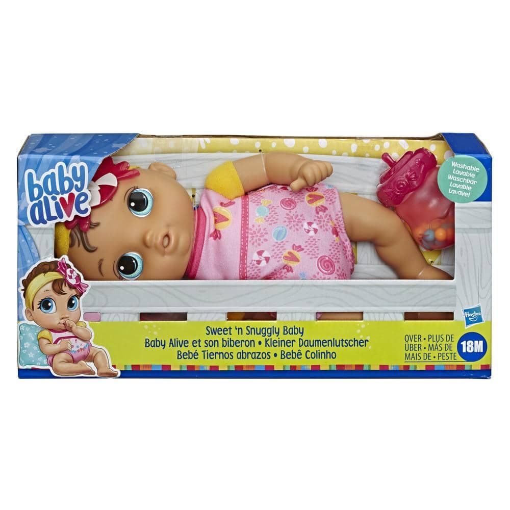 Baby Alive - Sweet N Snuggly Baby Soft-bodied Washable Doll Bottle First Baby Doll Toy For Kids 18 Months Old And Up Hasbro