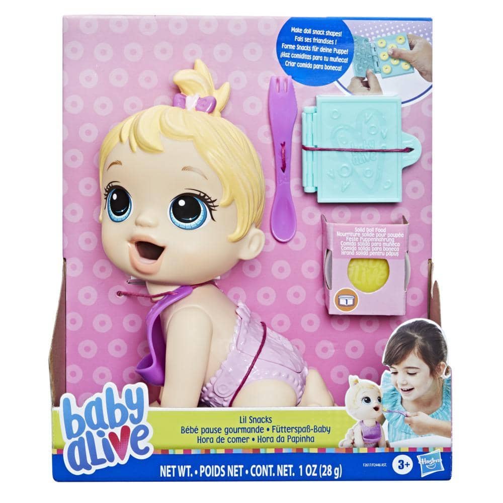 Baby Alive - Lil Snacks Doll Eats And Poops 8-inch Baby Doll With Snack Mold Toy For Kids Ages 3 And Up Blonde Hair Hasbro