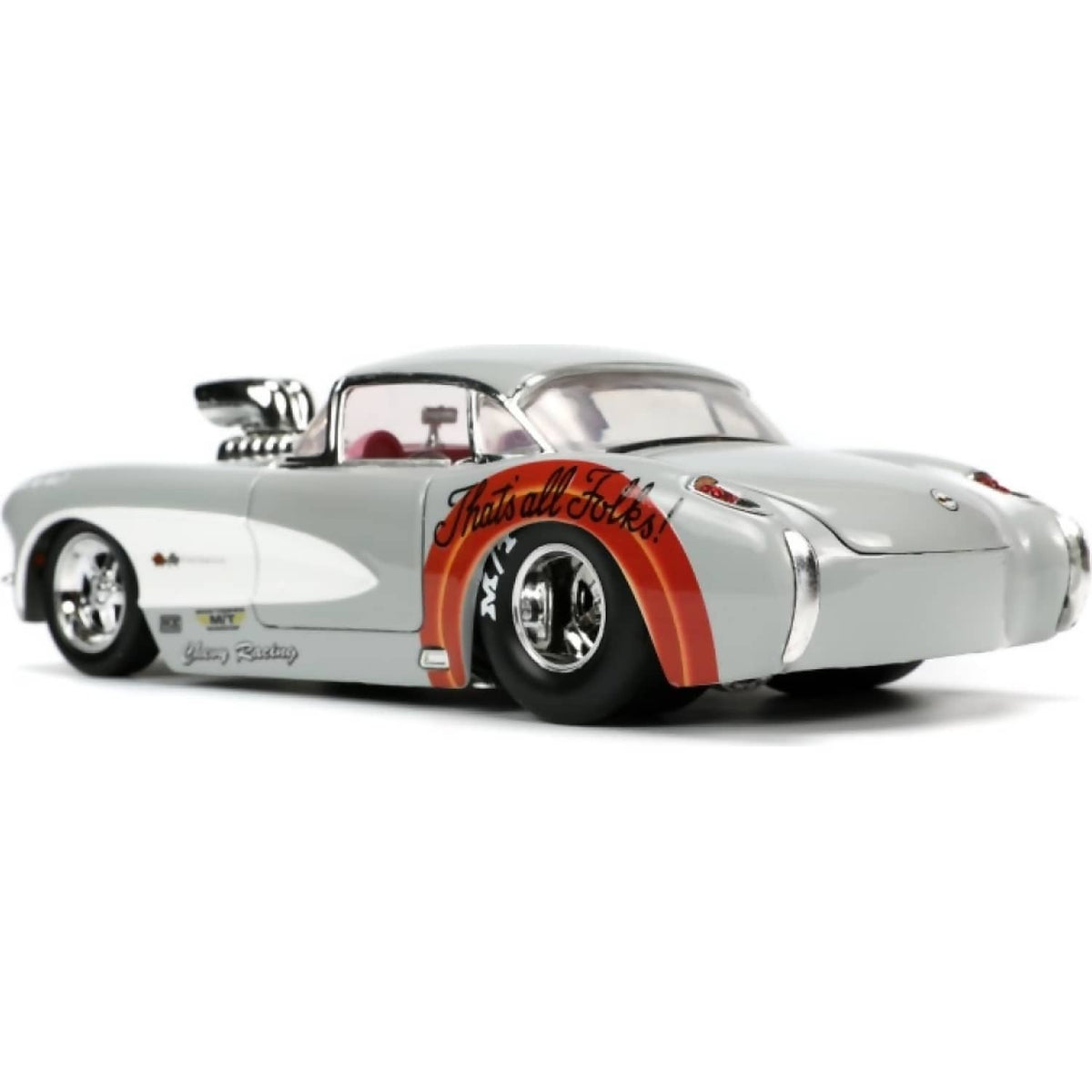 JADA TOYS - LOONEY TUNES 57 CHEVROLET CORVETTE WITH BUGS BUNNY 1:24 SCALE DIECAST VEHICLE