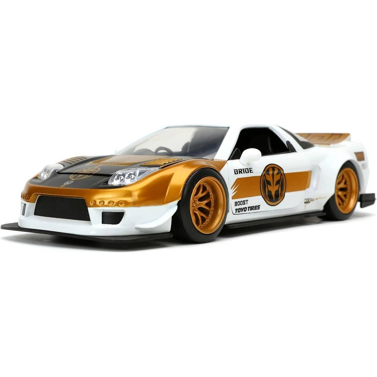 JADA TOYS - POWER RANGERS 2002 HONDA NSX TYPE-R JAPAN SPEC WITH WHITE RANGER 1:24 SCALE DIECAST VEHICLE & FIGURE SET