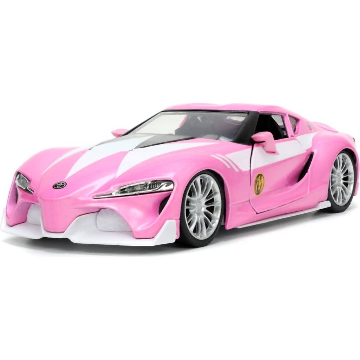 JADA TOYS - POWER RANGERS TOYOTA FT-1 WITH PINK RANGER 1:24 SCALE DIECAST VEHICLE FIGURE SET