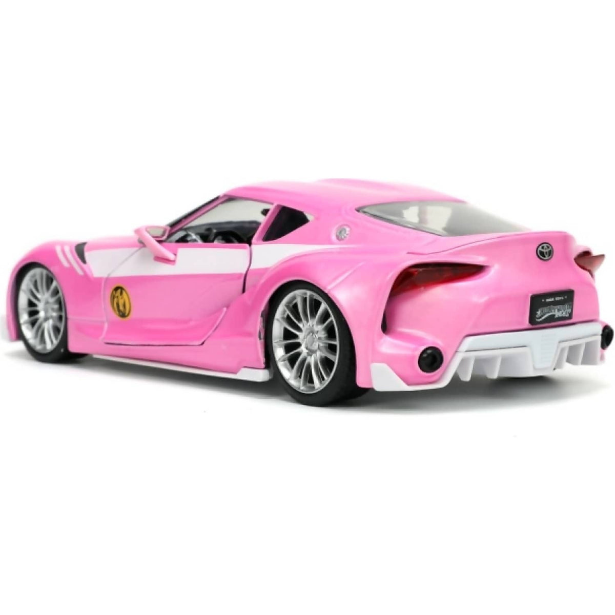 JADA TOYS - POWER RANGERS TOYOTA FT-1 WITH PINK RANGER 1:24 SCALE DIECAST VEHICLE FIGURE SET