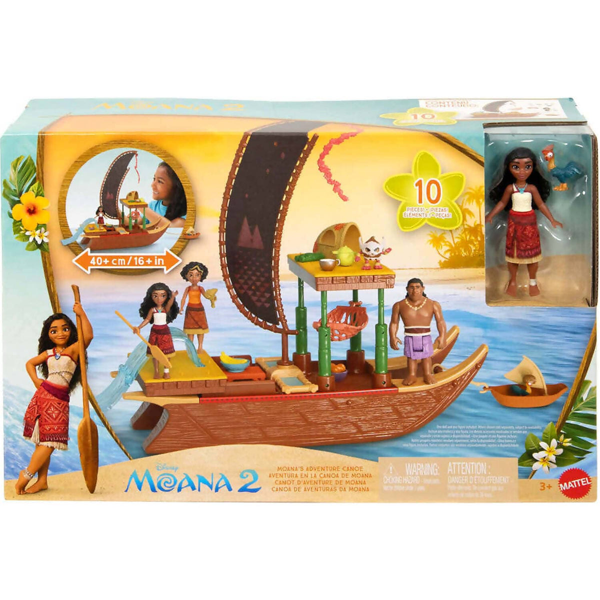 Disney - Moana 2 - Moana's Adventure Canoe Playset - Mattel