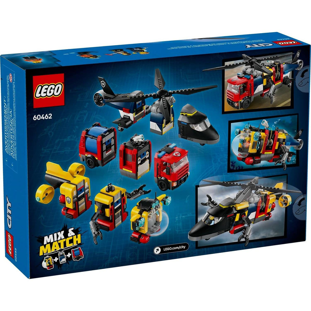 LEGO® 60462 Helicopter Fire Truck & Submarine Remix - City