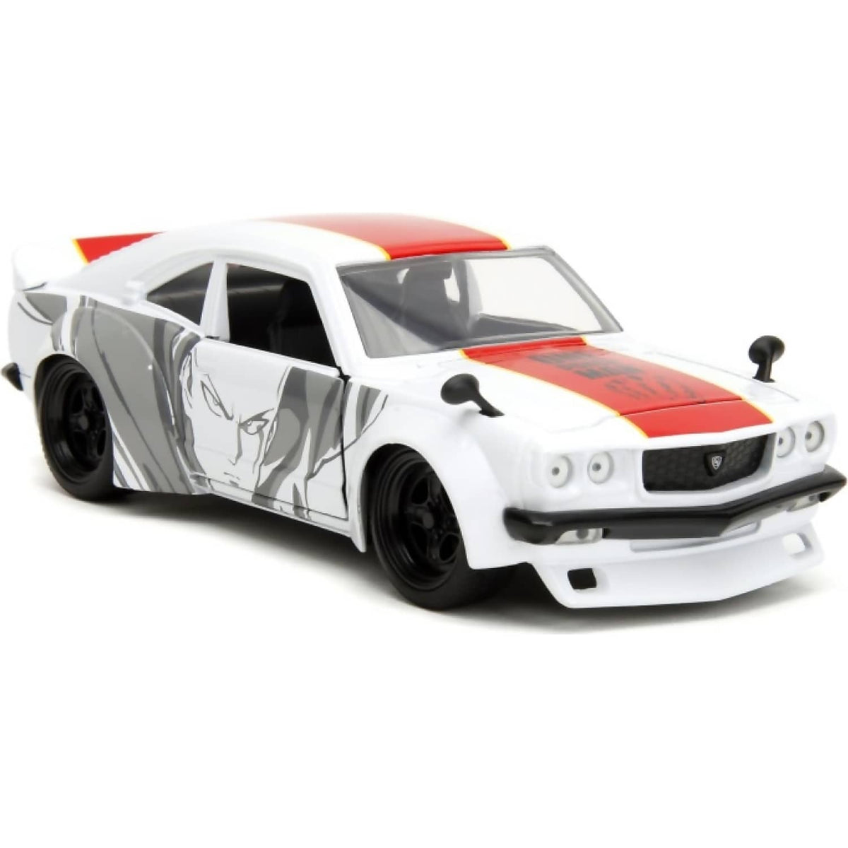 JADA TOYS - ONE PUNCH MAN 1974 MAZDA RX-3 WITH SAITAMA 1:24 SCALE DIECAST VEHICLE AND FIGURE SET