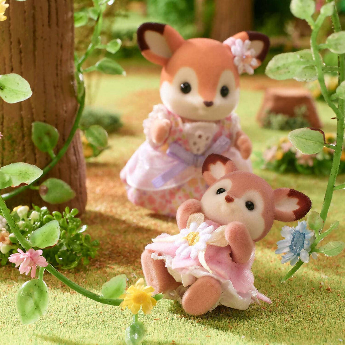 Sylvanian Families - Deer Babies Floral Swing Playset Animal Doll Playset