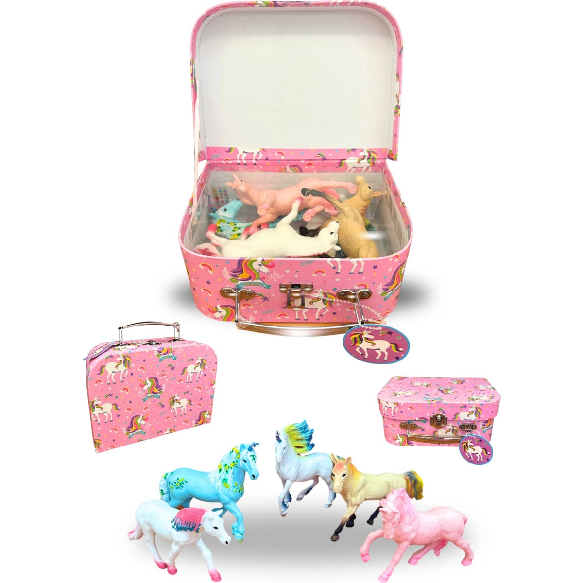 RP Dean - 5 Beautiful Fanstasy Horses In Carry Case Playset