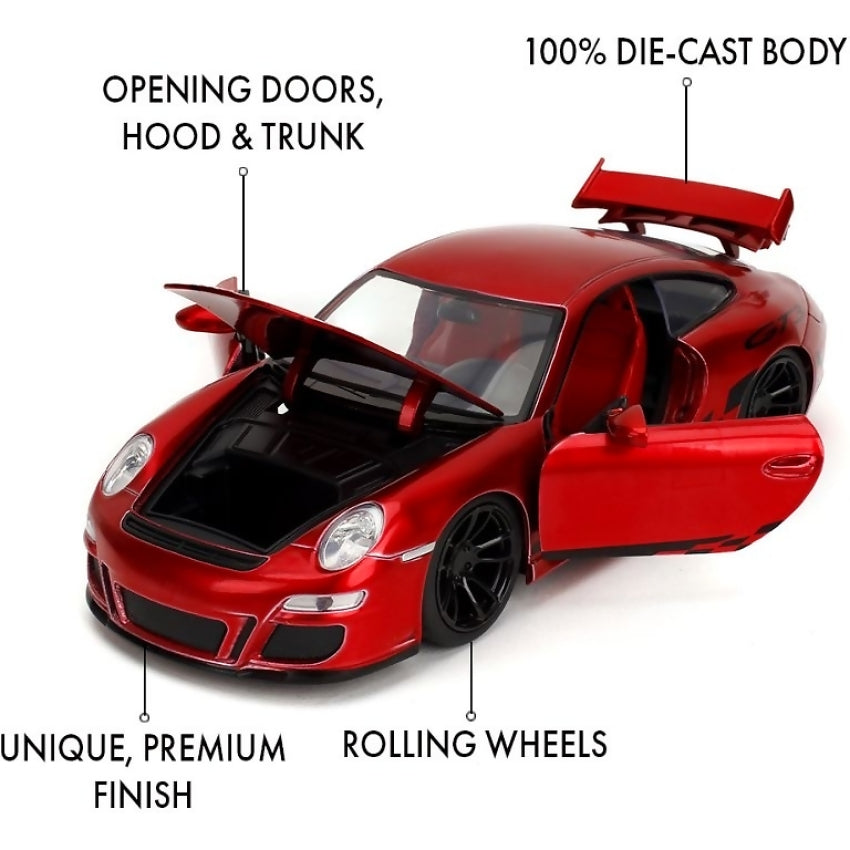 JADA TOYS - PINK SLIPS PORSCHE 911 TURBO (997) 1:24 RED SCALE DIECAST VEHICLE