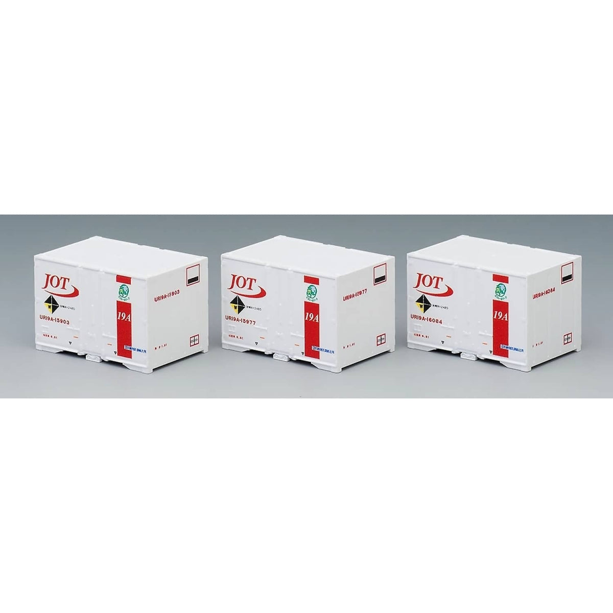 TOMIX - UR19A-15000 TYPE CONTAINER (NIPPON OIL TRANSPORT WHITE WITH RED) 3 PIECES N SCALE - MODEL RAILWAY ACCESSORY