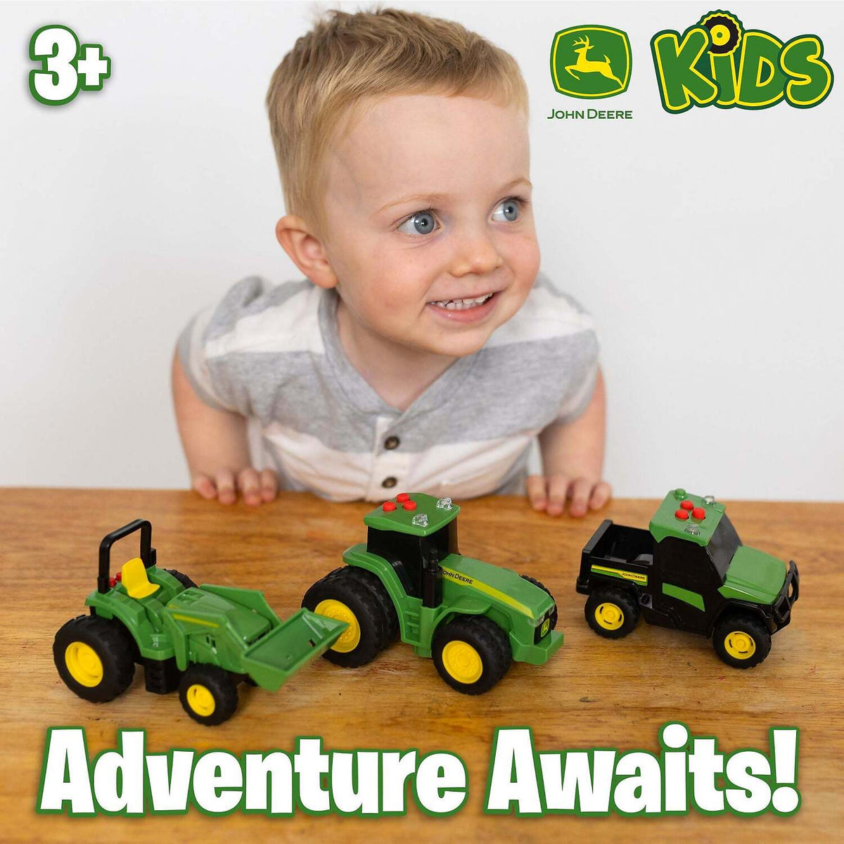 John Deere - Kids - Mini Farm Vehicles 3 Pack with Lights & Sounds!