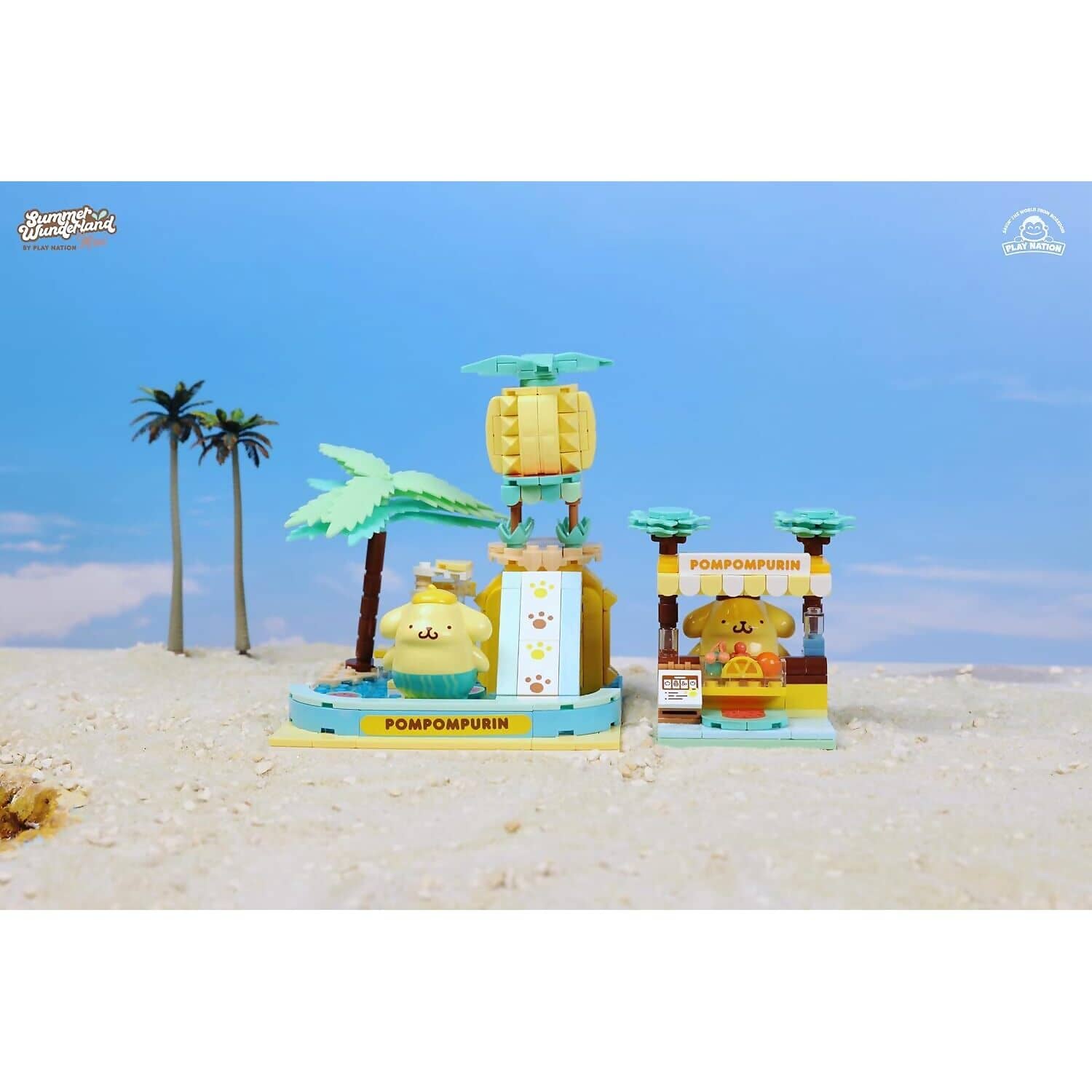 Hello Kitty - and Friends - YuMe Blocks Summer Wunderland - Pompompurin Water Slide 336 Pieces