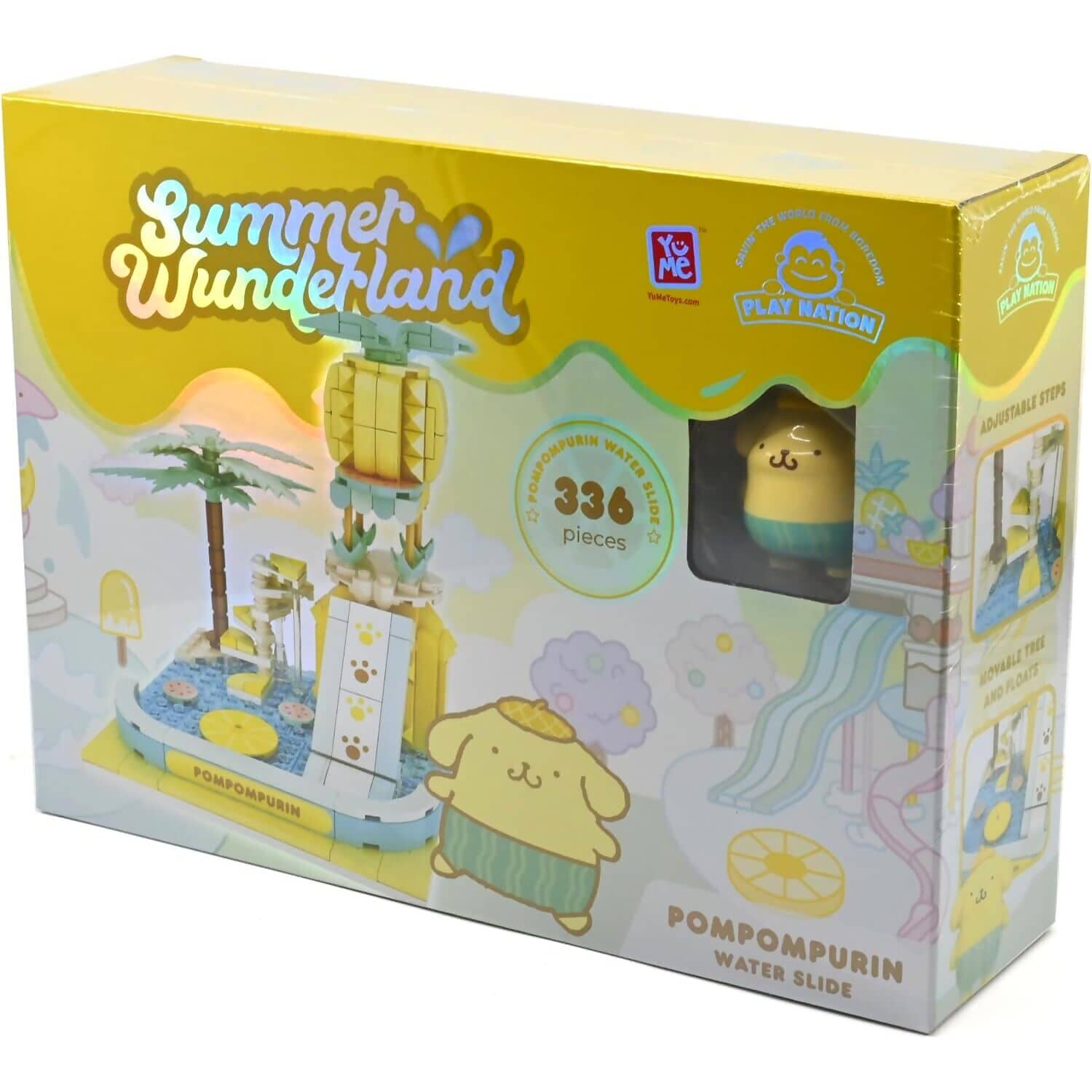 Hello Kitty - and Friends - YuMe Blocks Summer Wunderland - Pompompurin Water Slide 336 Pieces