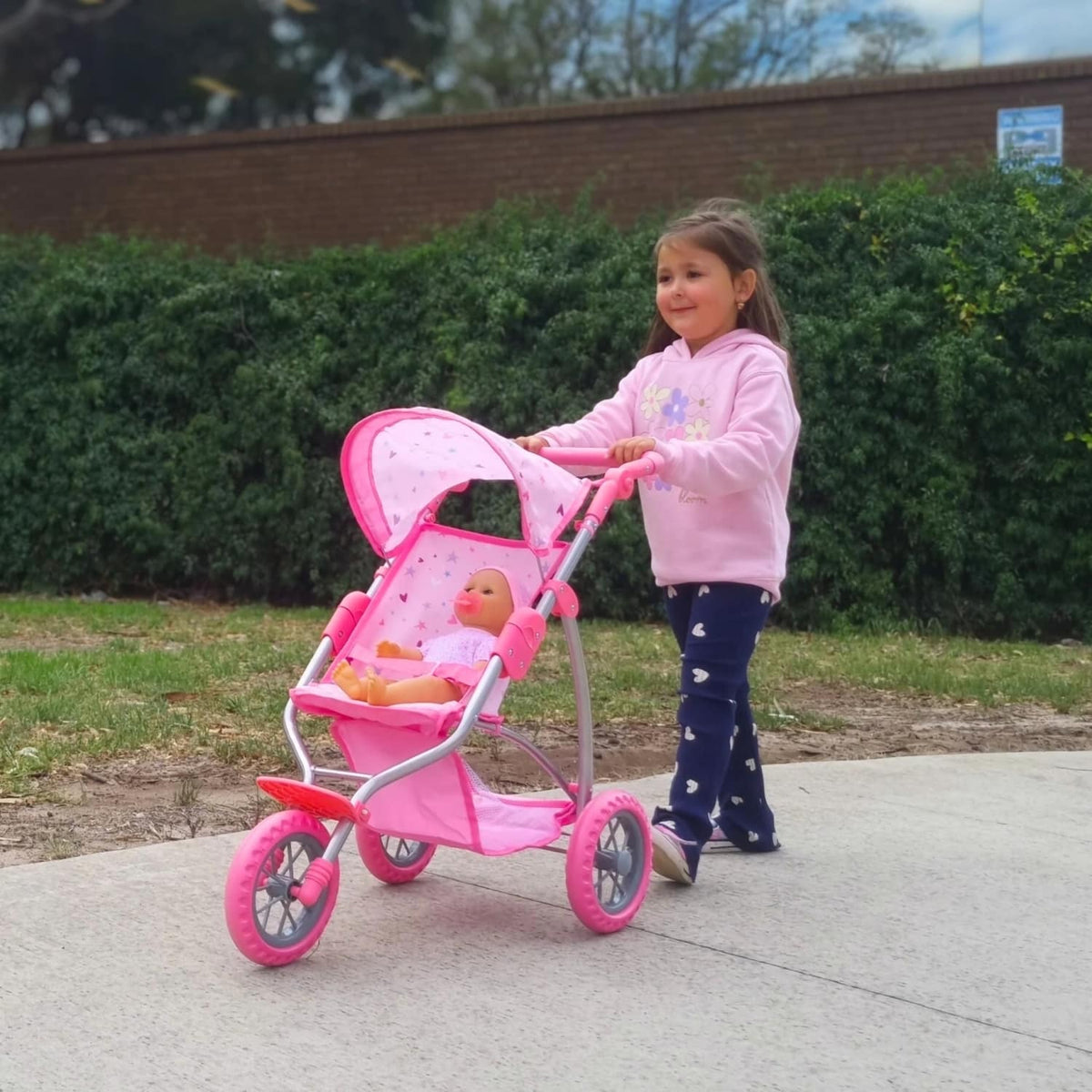 Playworld - Stars & Hearts Doll Jogger - Pink