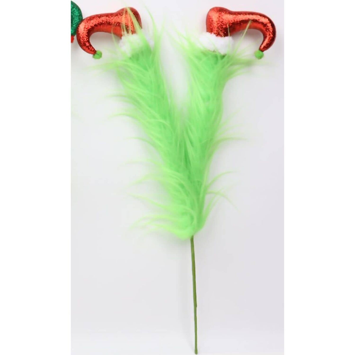 Cotton Candy - Xmas Green Furry Elf Legs Picks Tree Decoration Christmas