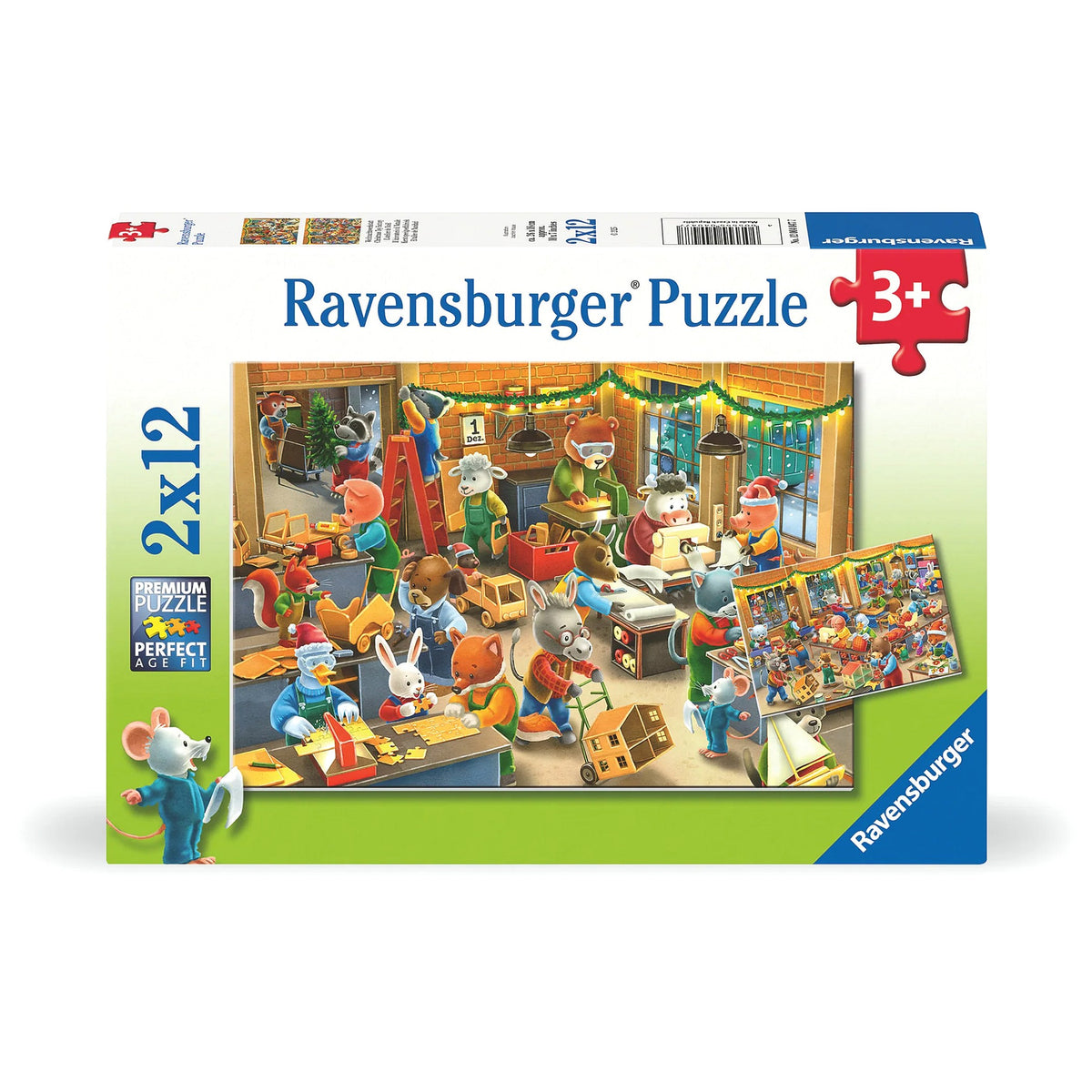 Ravensburger - Christmas Toy Factory 2 x 24 Piece - Xmas