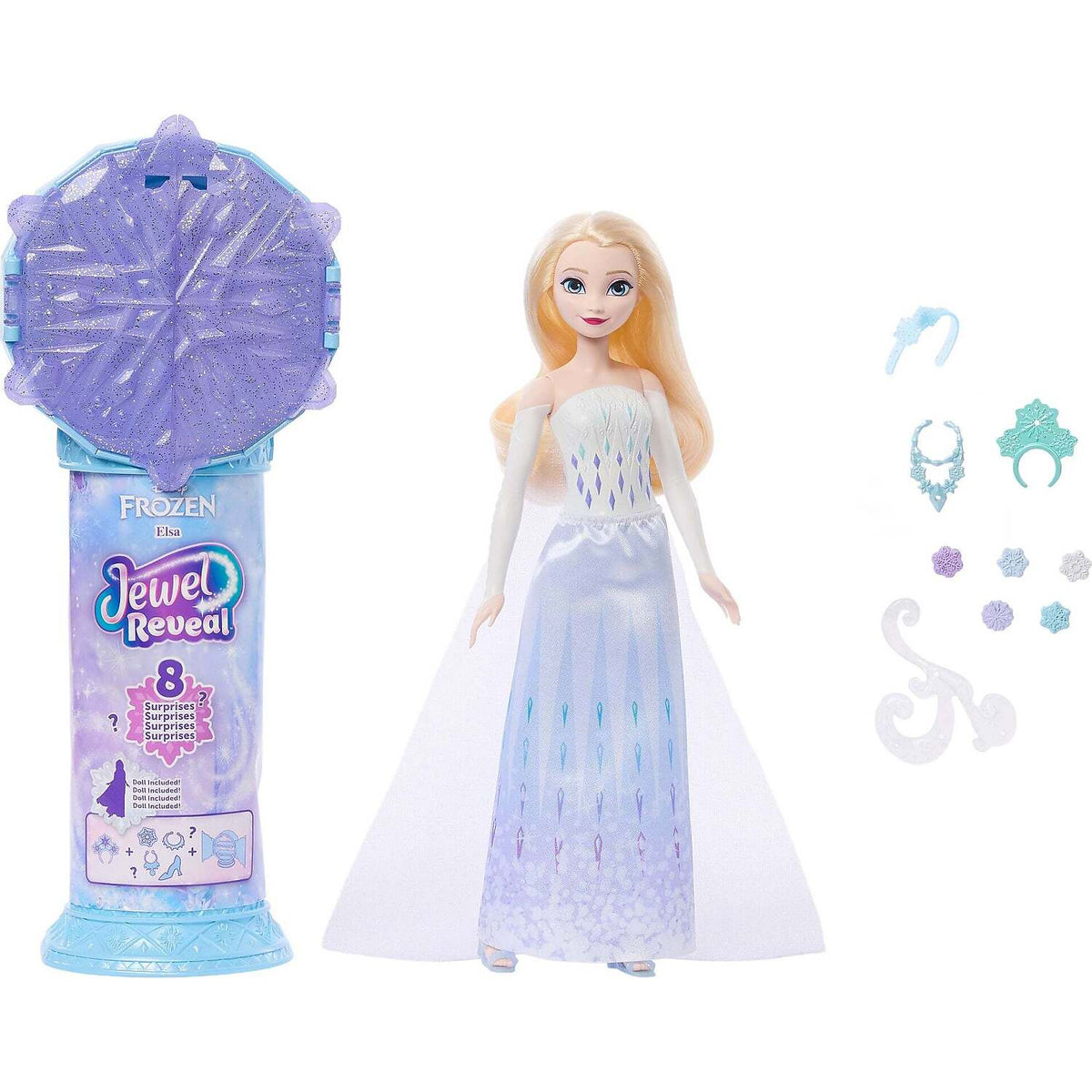Disney - Frozen - Jewel Reveal Elsa Fashion Doll with 8 Surprises - Mattel