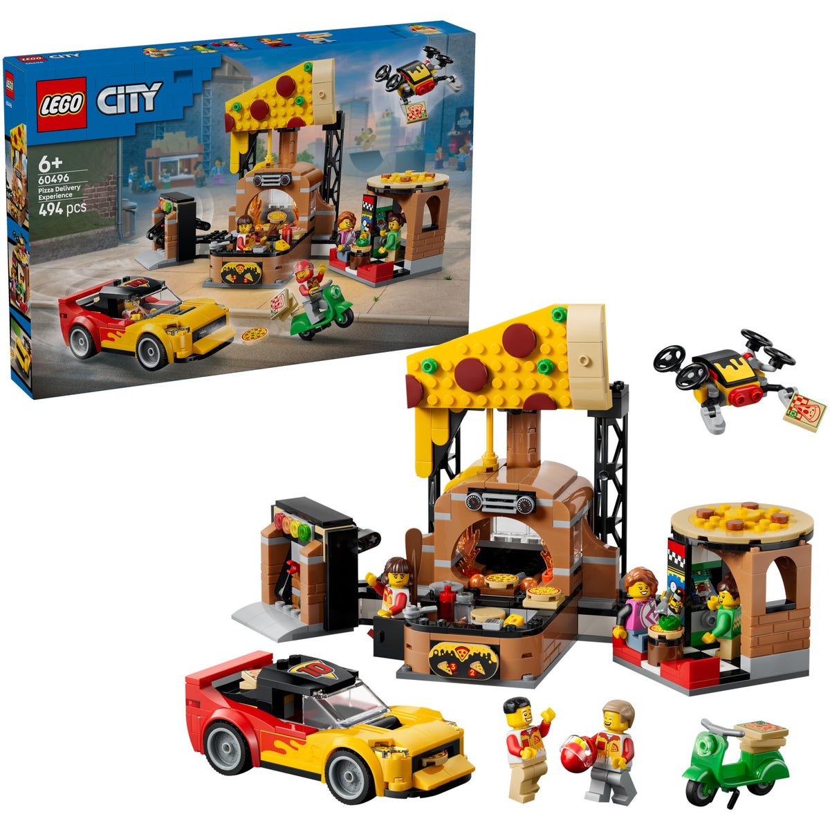 LEGO® 60496 Pizza Delivery Experience with Vehicles - City