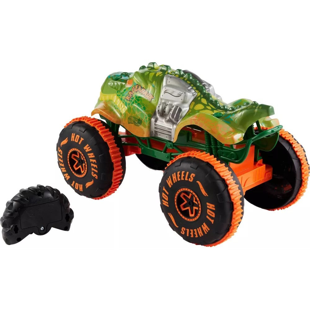 Hot Wheels - Monster Trucks RC Rageasaur Battery-Powered RC Toy Truck 1:15 Scale - Mattel