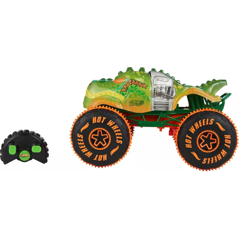 Hot Wheels - Monster Trucks RC Rageasaur Battery-Powered RC Toy Truck 1:15 Scale - Mattel