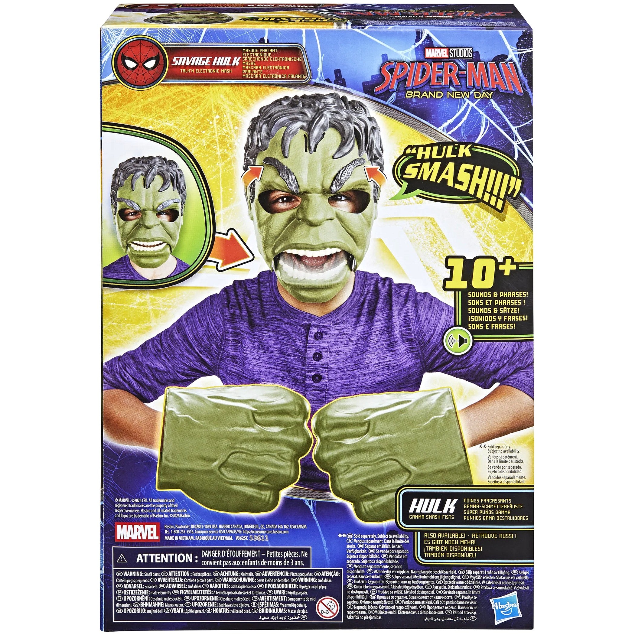 Marvel - Spider-Man Brand New Day Savage Hulk Electronic Mask - Hasbro
