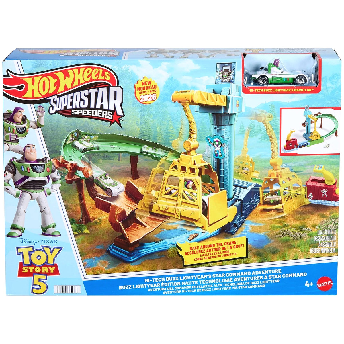 Hot Wheels - Toy Story 5 Hi-Tech Buzz Lightyear's Star Command Adventure Track Set - Mattel