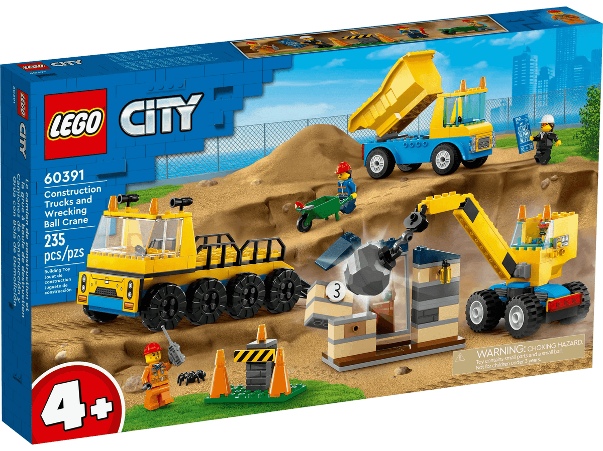 LEGO® 60391 Construction Trucks and Wrecking Ball Crane - City 4+