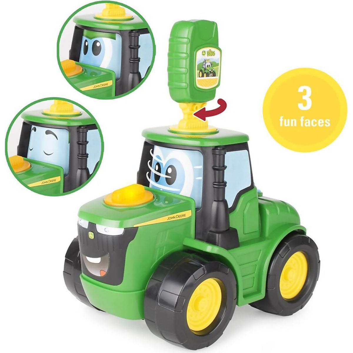 John Deere - Kids - Key-n-go Johnny Tractor With 15 Interactive Ways To Play - Tomy