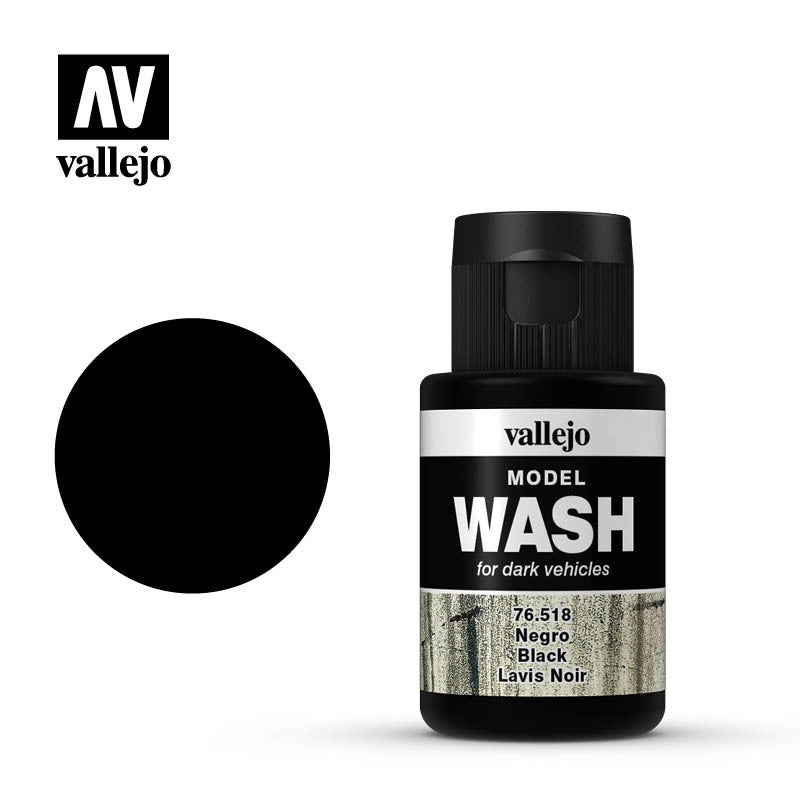 VALLEJO MODEL WASH BLACK 76518 35ML