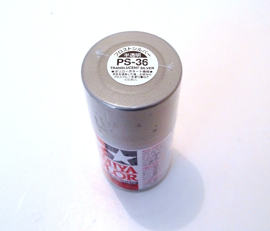 PS-36 TAMIYA POLYCARBONATE SPRAY PAINT TRANSLUCENT SILVER