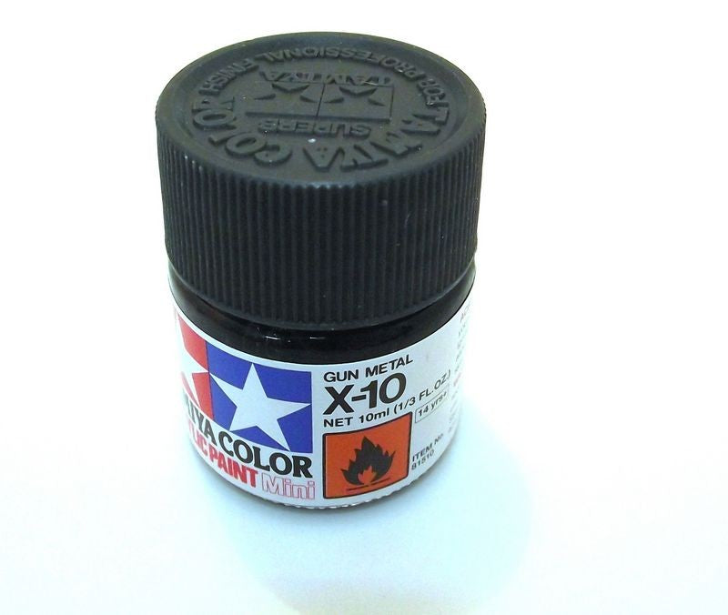 X-10 TAMIYA ACRYLIC PAINT GUN METAL (GLOSS)