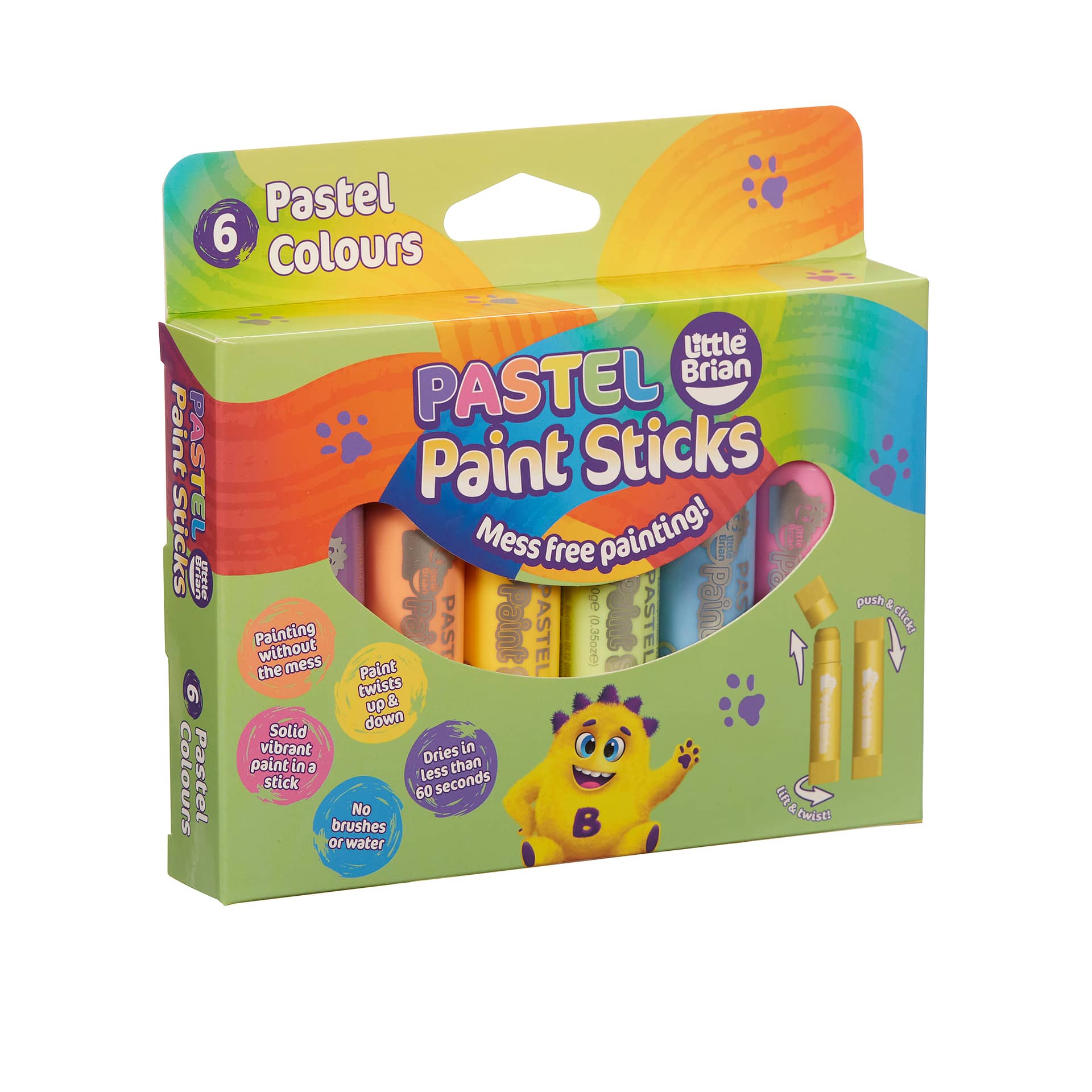 Little Brian - Paint Sticks Pastel 6 Piece Pack