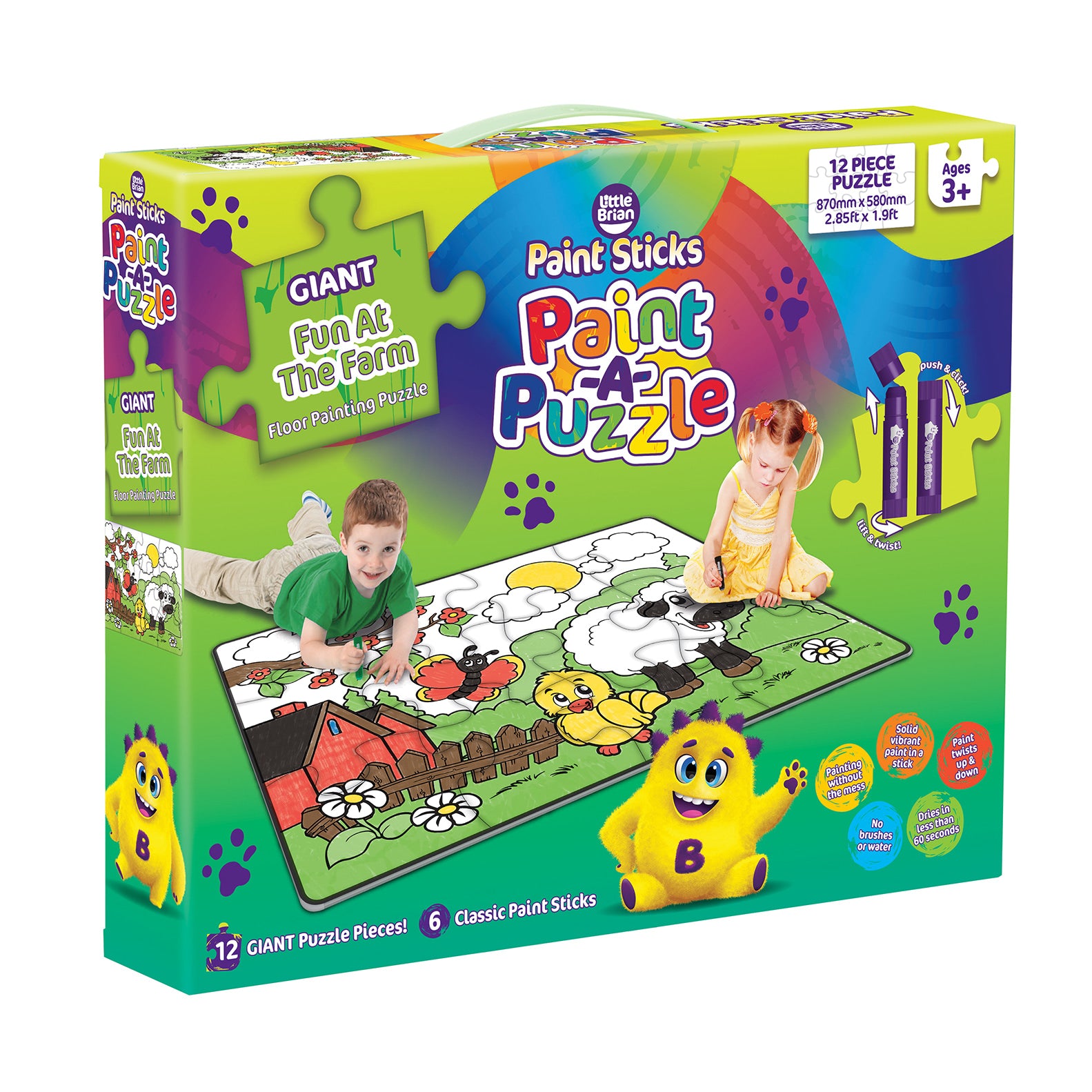 Little Brian - Paint-a-puzzle - Fun At The Farm Giant 12 Piece Set