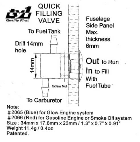 TY1 - FILLING VALVE RED PETROL USE TY2066