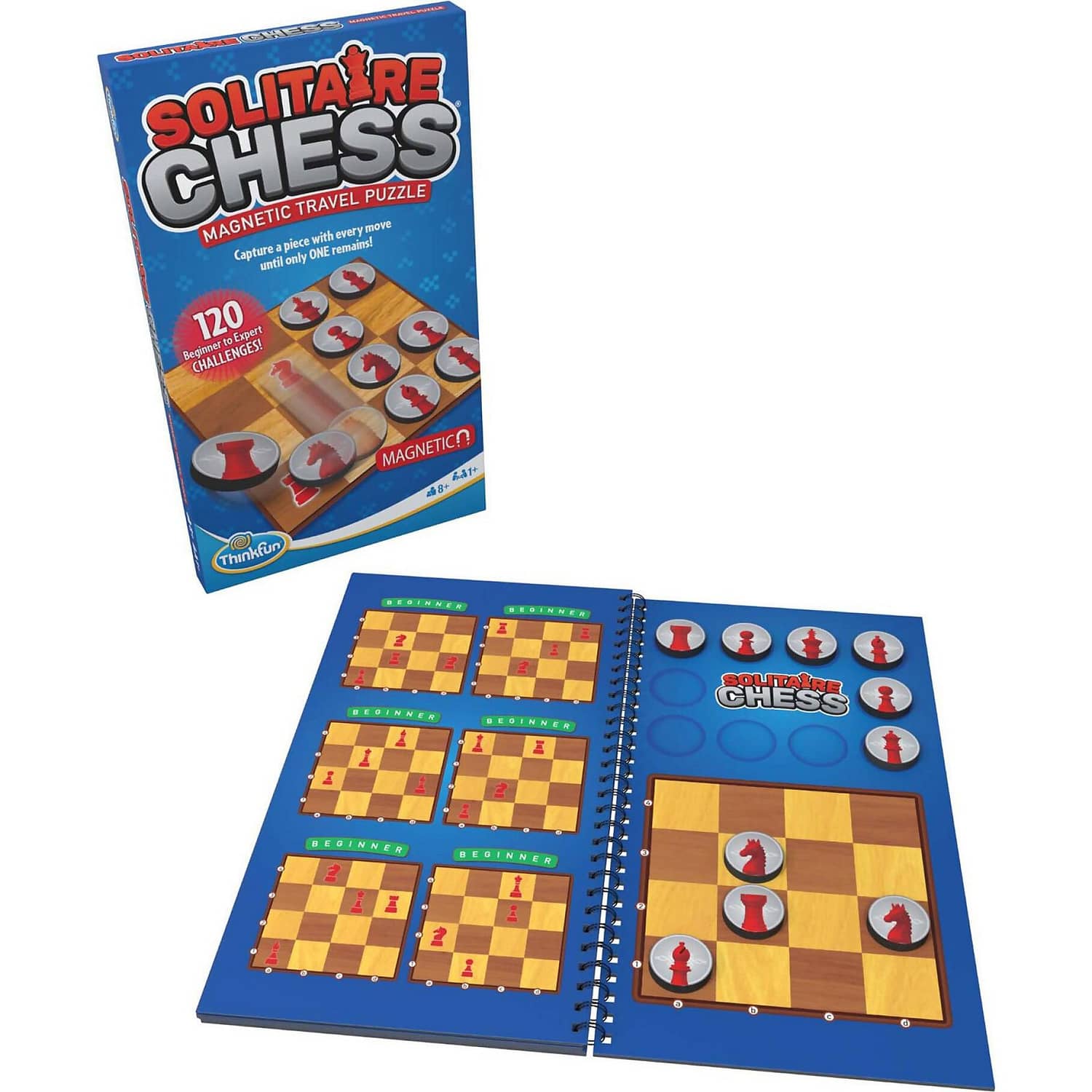 ThinkFun - Solitaire Chess - Magnetic Travel Puzzle