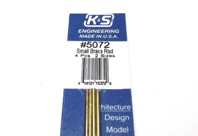 K&S METAL #5072 BRASS ROD 1:16+3/64 12' 2EACH