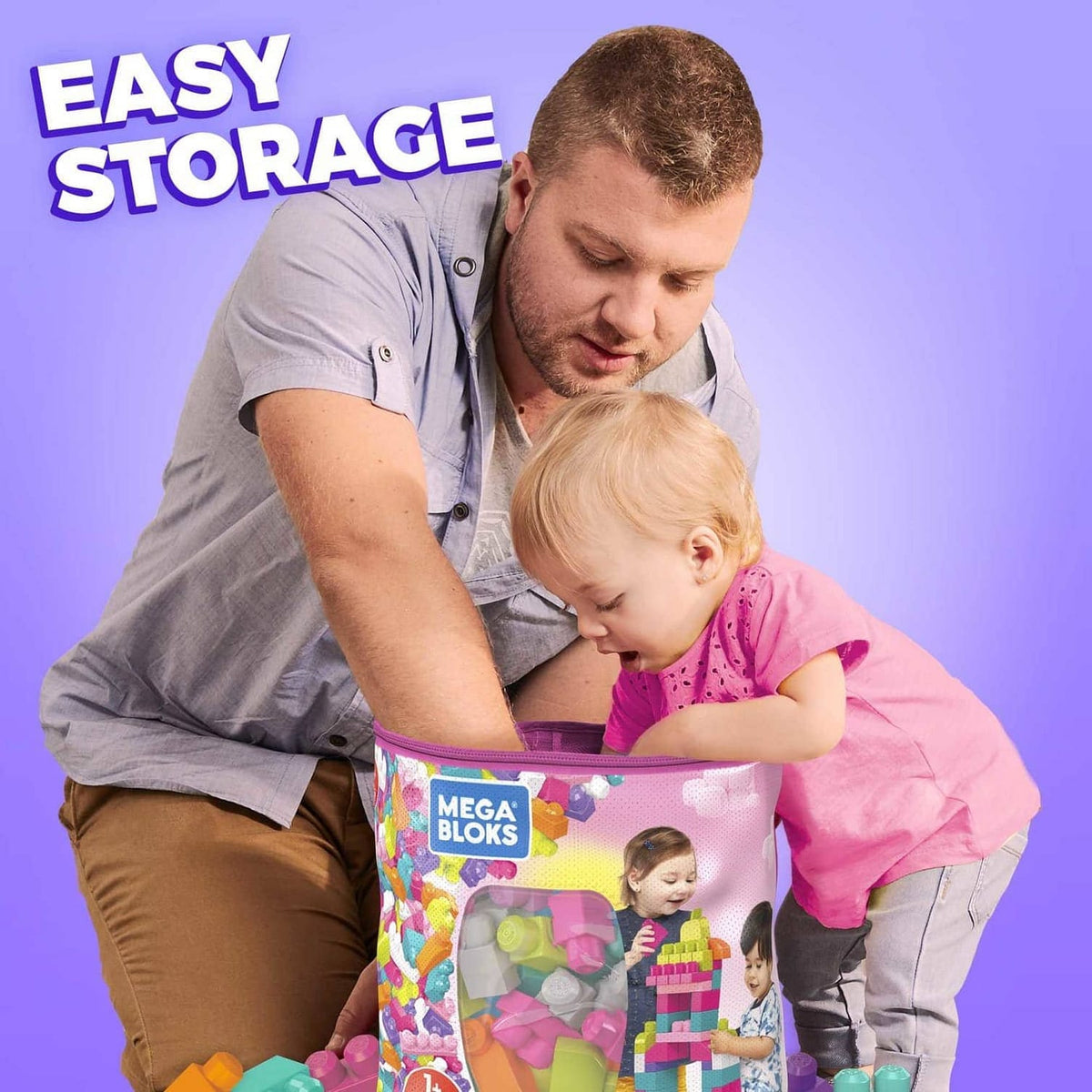 MEGA BLOKS - First Builders Big Building Bag (pink)  - Fisher-Price