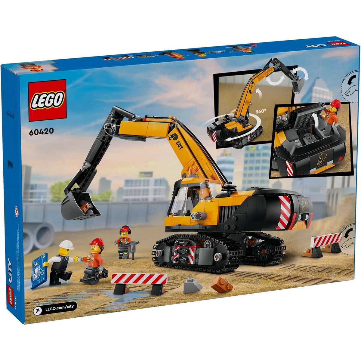 LEGO® 60420 Yellow Construction Excavator - City