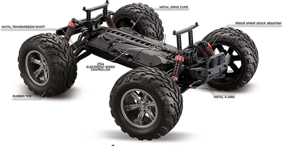 TORNADO RC 1:12 RADIO CONTROL MONSTER TRUCK RTR V2 RED