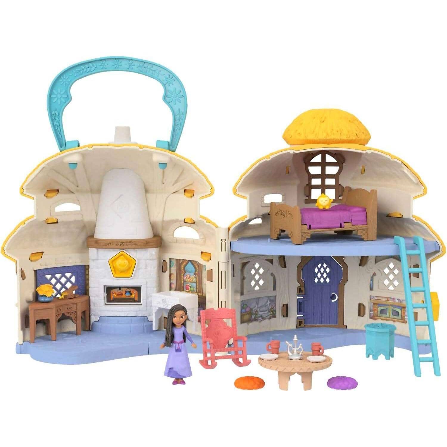 Disney - Wish - Mini Doll & Dollhouse Playset Asha Of Rosas Cottage With Micro Doll Star Figure & 15+ Furniture & Accessories Travel Toys