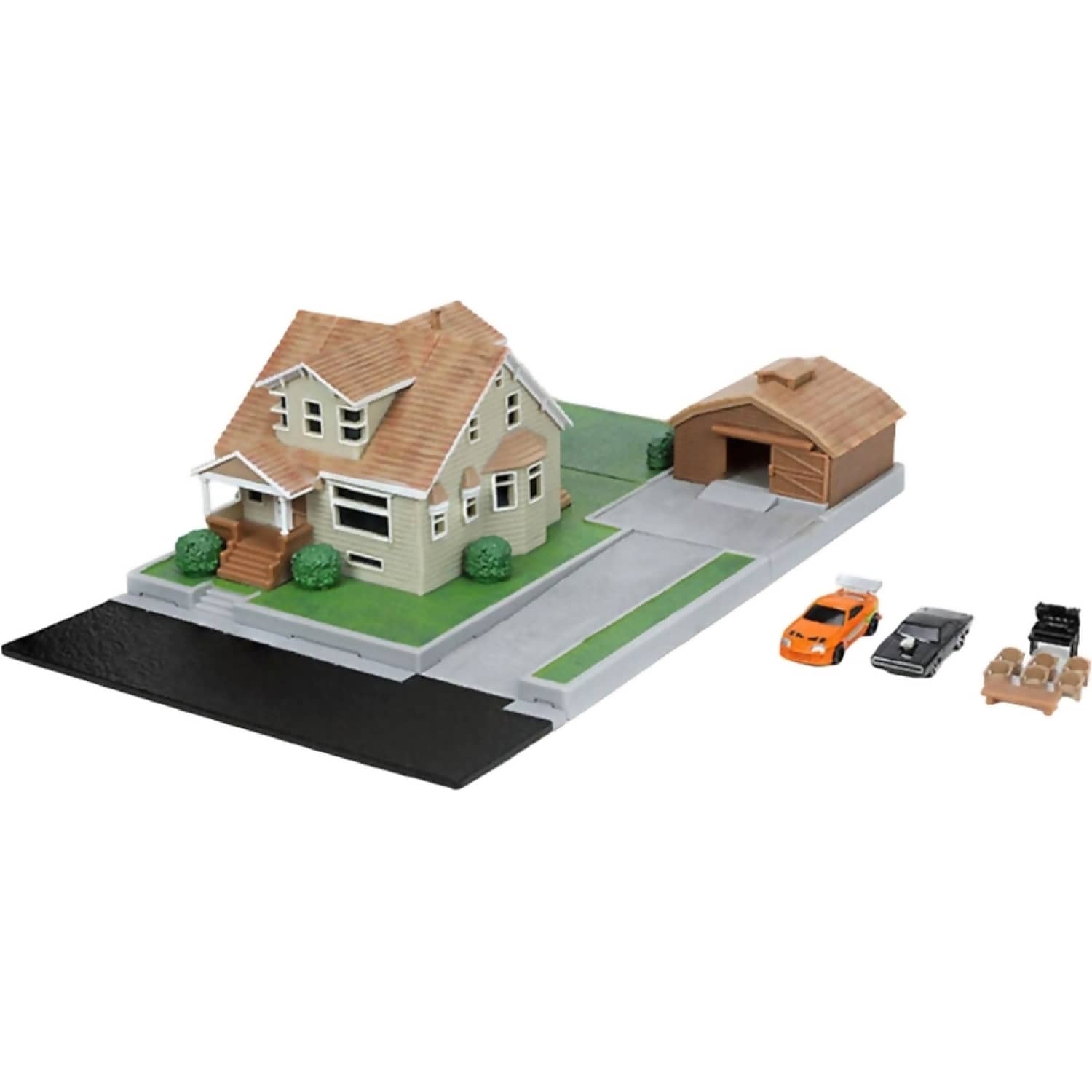 JADA TOYS - FAST & FURIOUS DOM'S HOUSE NANO WITH 2 VEHICLES SCALE DIECAST SET