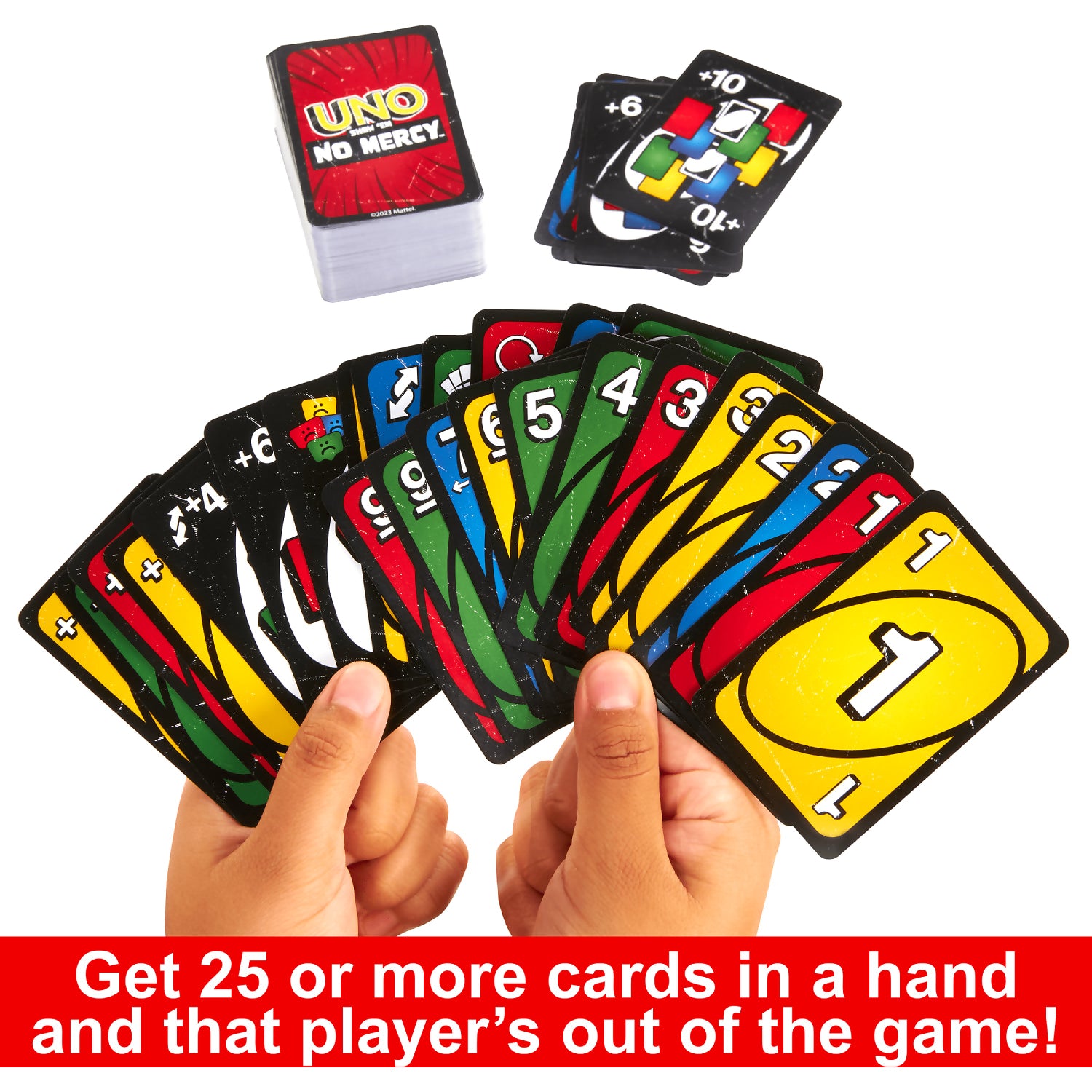 UNO - Show em No Mercy Card Game For Kids Adults & Family Night Parties And Travel - Mattel